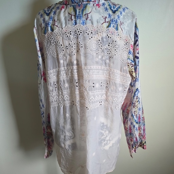 Johnny Was Silk Button Blouse - Picture 7 of 14